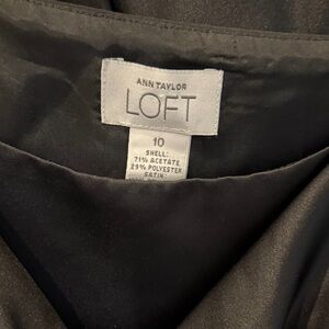 Ann Taylor Black Satin Dress